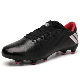 Outdoor High-top Football Boots Turf Soccer Cleats Kids AG Women Soft Football Shoes (Option: Black-41)