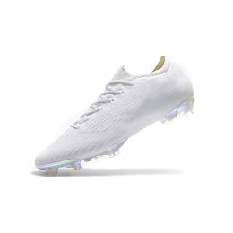 Flying Line Football Shoes Electroplated Bottom FG Nail Training Shoes (Option: White-42)