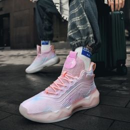 Luminous High-top Basketball Shoes (Option: Pink-36)