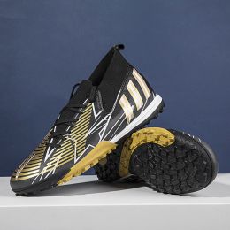 Male Teenager Student Competition Training Soccer Shoes (Option: Black Gold Broken Nail-36)