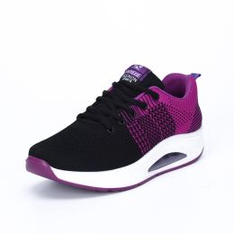 Air permeable dance shoes with flying mesh (Option: Black purple-39)