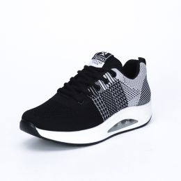 Air permeable dance shoes with flying mesh (Option: Black grey-37)