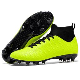 Football Men's High-top Foot Sock Training Shoes (Option: Fluorescent Green-32)