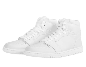 Customizable White High-top Lace-up Basketball Shoes (Option: White-39)