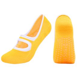 Open-back non-slip gym indoor floor socks (Color: Orange)