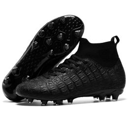 Football Men's High-top Foot Sock Training Shoes (Option: Black-39)