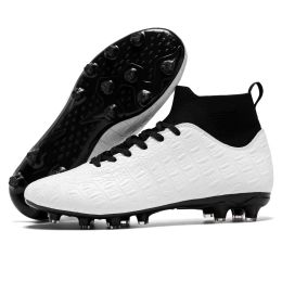 Football Men's High-top Foot Sock Training Shoes (Option: White-34)