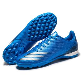 Football Shoes, Rubber Nails, Long Nails, Artificial Turf Training Shoes (Option: Blue-45)