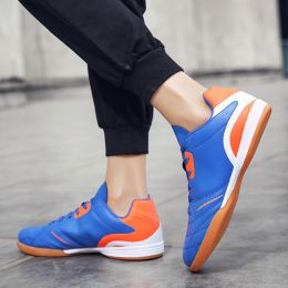 Indoor Football Shoes IC Flat Male Tendon Sole (Option: Blue orange-43)