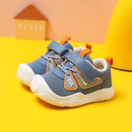 New Male Baby Toddler Shoes Spring And Autumn Breathable (Option: Blue-18.)