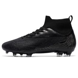 Professional Spike Breathable Sweat Absorbing Outdoor Sports Soccer Shoes (Option: Black-32)