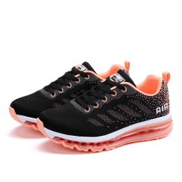 Spring Men's And Women's Shoes Fly Woven Upper Casual (Option: Pink-39)