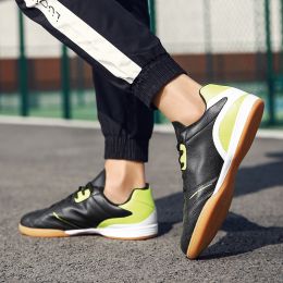 Indoor Football Shoes IC Flat Male Tendon Sole (Option: Black yellow-42)