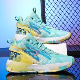 Luminous High-top Basketball Shoes (Option: Green-38)